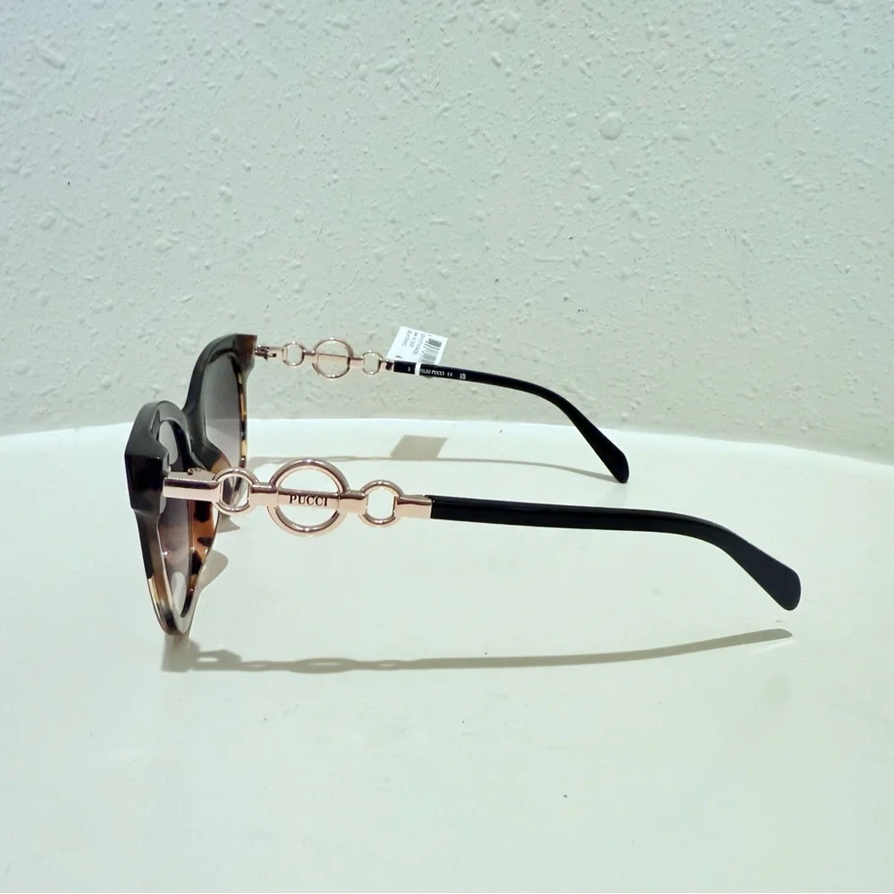 Pucci Emilio Pucci 54 mm Women’s Cat Eye Black Orange Smoke Sunglasses NWT